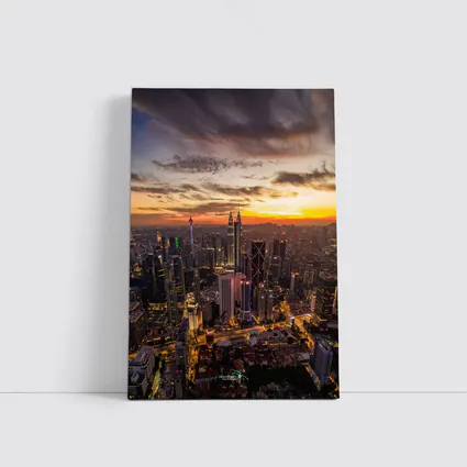 Kuala Lumpur Skyline at Golden Sunset