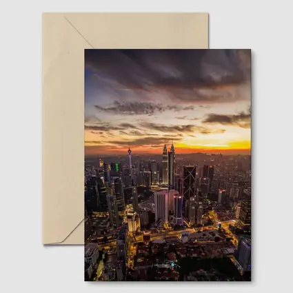 Kuala Lumpur Skyline at Golden Sunset