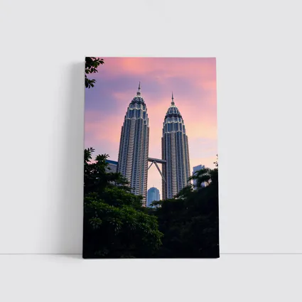 Petronas Twin Towers Pink Sunset Sky