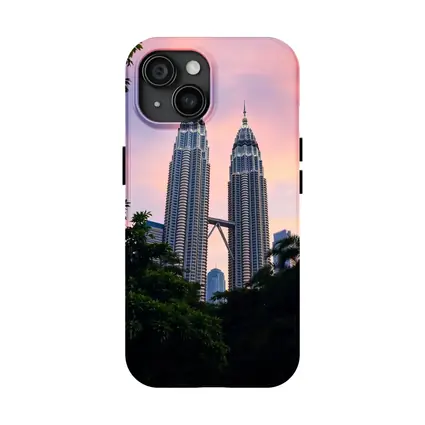 Petronas Twin Towers Pink Sunset Sky