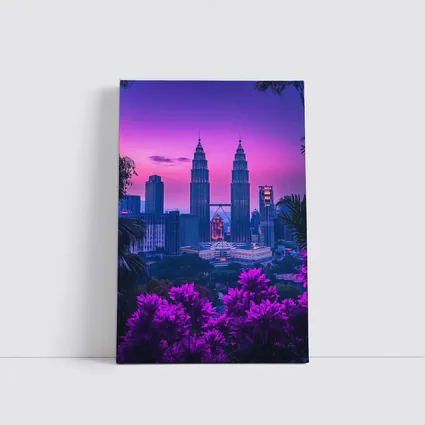 Petronas Towers Kuala Lumpur Purple Sunset Sky