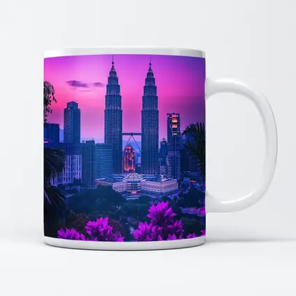 Petronas Towers Kuala Lumpur Purple Sunset Sky