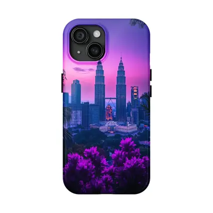 Petronas Towers Kuala Lumpur Purple Sunset Sky