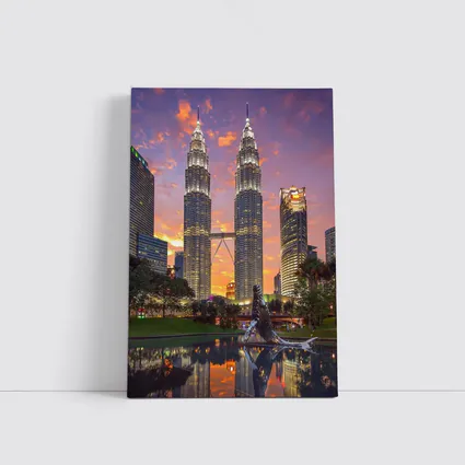 Petronas Twin Towers Kuala Lumpur Sunset Sky