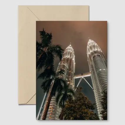 Petronas Twin Towers Kuala Lumpur Night Sky
