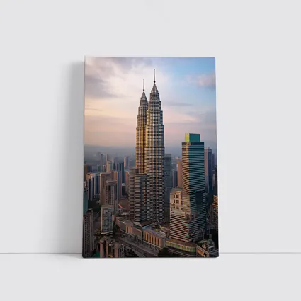 Petronas Twin Towers Kuala Lumpur Sunset Skyline