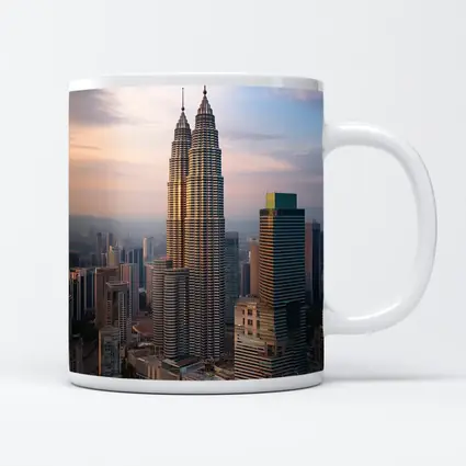 Petronas Twin Towers Kuala Lumpur Sunset Skyline