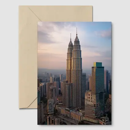 Petronas Twin Towers Kuala Lumpur Sunset Skyline
