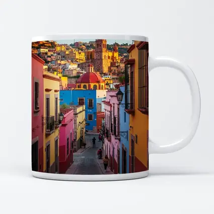 Guanajuato Mexico Colorful Colonial Street Scene
