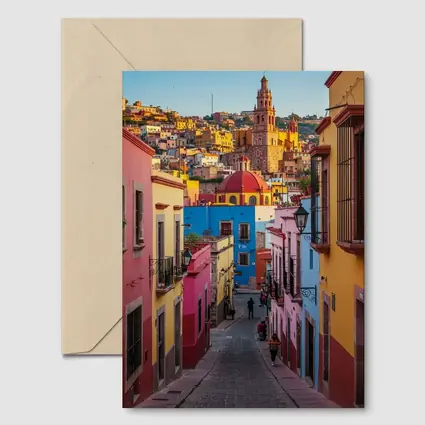 Guanajuato Mexico Colorful Colonial Street Scene