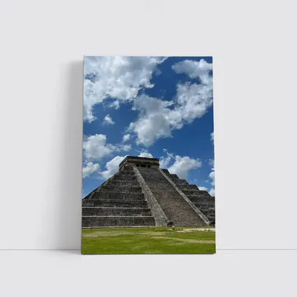 Chichen Itza Pyramid Blue Sky Mexico