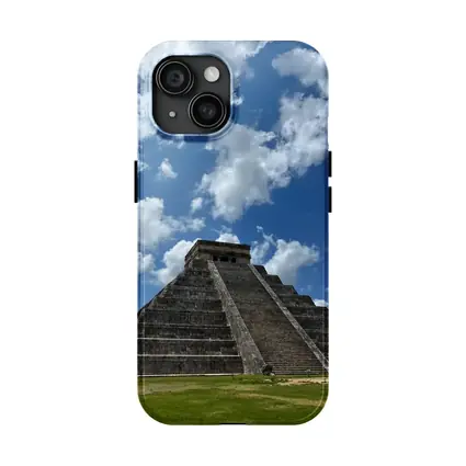 Chichen Itza Pyramid Blue Sky Mexico
