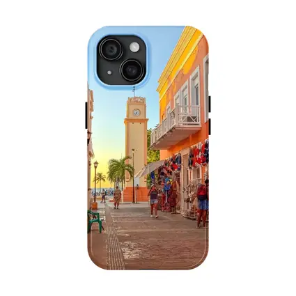 Cozumel Mexico Clock Tower Street Scene