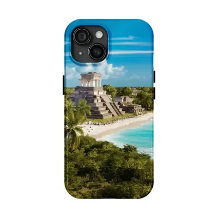 Mayan Temple Ruins Tropical Beach Jungle