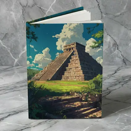 Chichen Itza Pyramid Anime Style Blue Sky