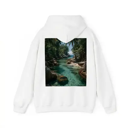 Tropical Clear River Rocky Palm Forest
