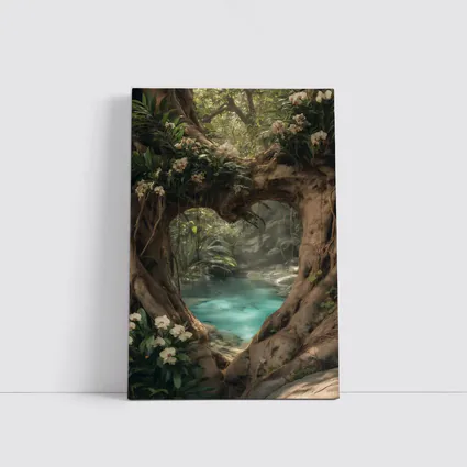 Ancient Tree Arch Tropical Forest River