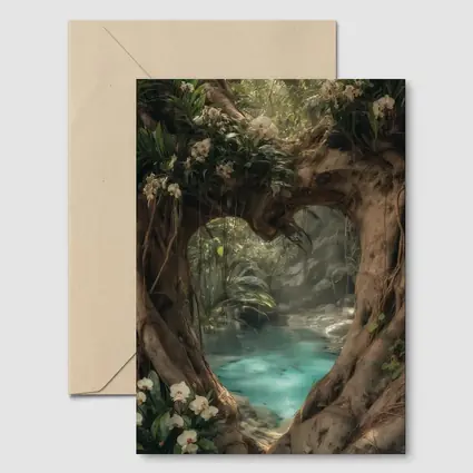 Ancient Tree Arch Tropical Forest River
