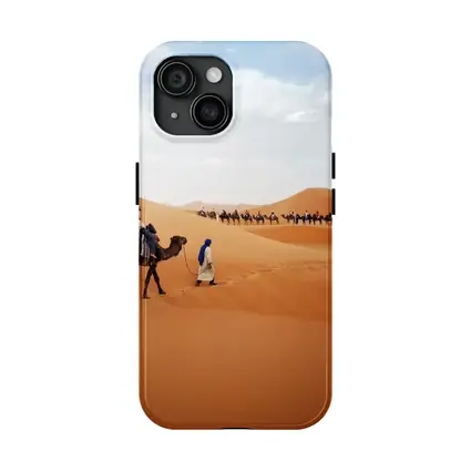 Camel Caravan Crossing Sahara Desert Dunes