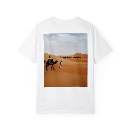 Camel Caravan Crossing Sahara Desert Dunes