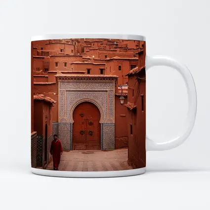 Moroccan Medina Red Clay Village Gate
