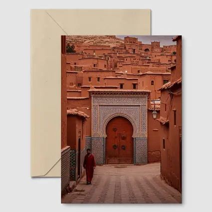 Moroccan Medina Red Clay Village Gate