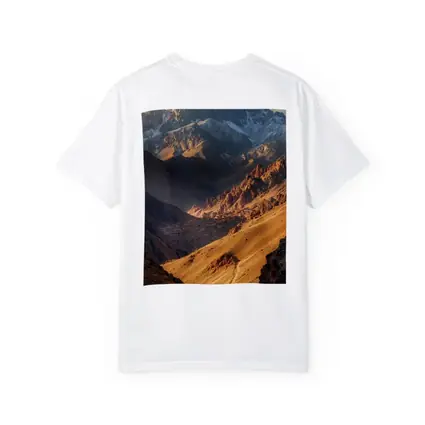 Lone Hiker Mountain Valley Golden Landscape