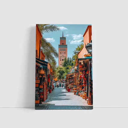 Marrakech Market Street Koutoubia Mosque Morocco