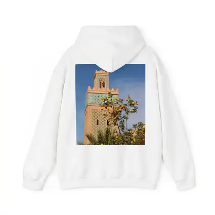 Marrakech Minaret Orange Tree Blue Sky