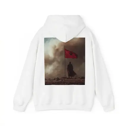Morocco Flag Man Desert Dust Storm