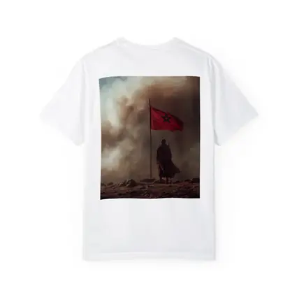 Morocco Flag Man Desert Dust Storm
