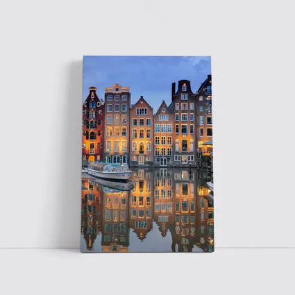 Amsterdam Canal Houses at Blue Hour