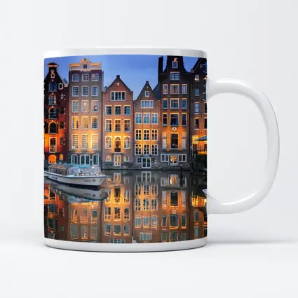 Amsterdam Canal Houses at Blue Hour
