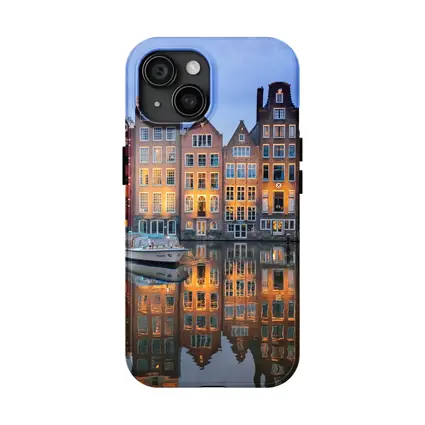 Amsterdam Canal Houses at Blue Hour