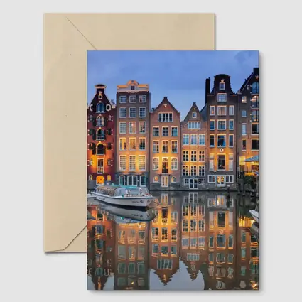 Amsterdam Canal Houses at Blue Hour