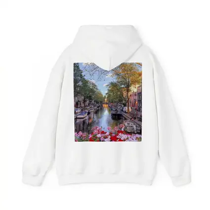 Amsterdam Canal Flowers Trees Sunset View