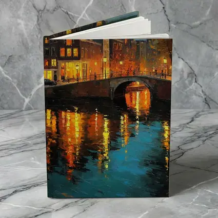 Amsterdam Canal Night Oil Painting Art