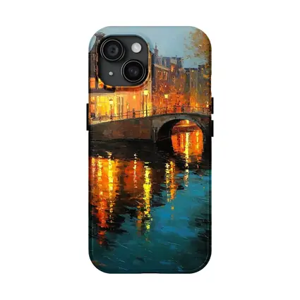 Amsterdam Canal Night Oil Painting Art