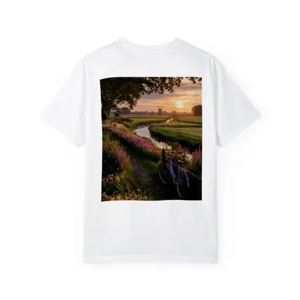 Dutch Windmill Sunset Bicycle Flower Fields