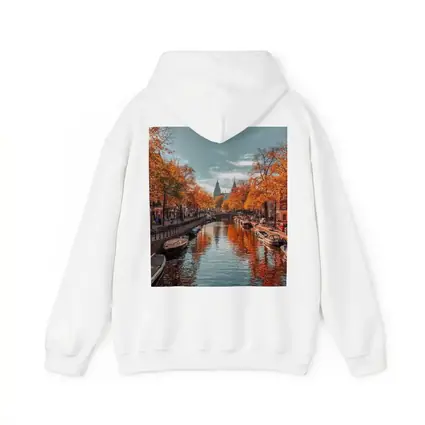 Amsterdam Canal Autumn Orange Trees Reflection