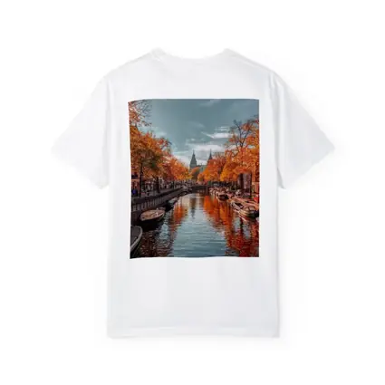 Amsterdam Canal Autumn Orange Trees Reflection