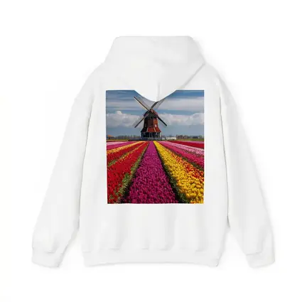 Dutch Windmill Tulip Fields Netherlands Landscape