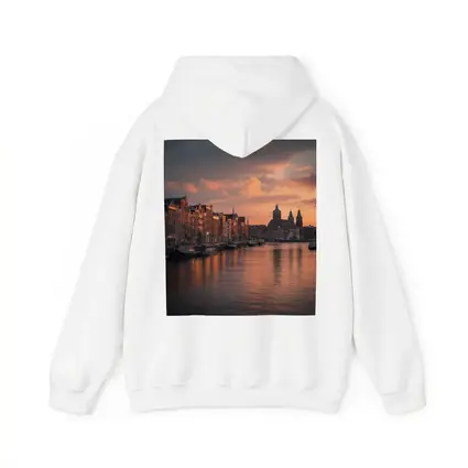 Amsterdam Canal Sunset Dutch Architecture Sky