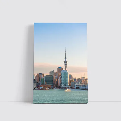 Auckland Sky Tower Cityscape at Sunset