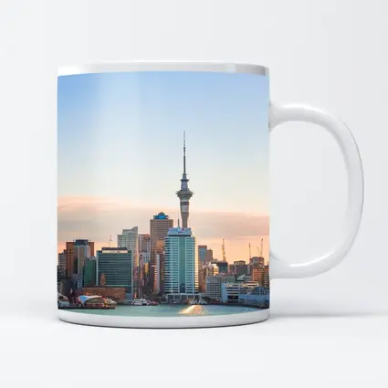 Auckland Sky Tower Cityscape at Sunset