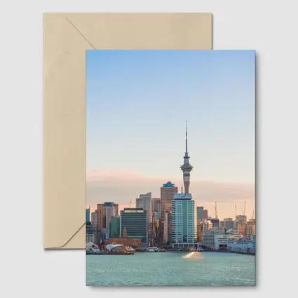 Auckland Sky Tower Cityscape at Sunset