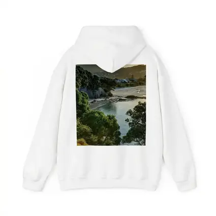New Zealand Coastal Bay Forest Landscape