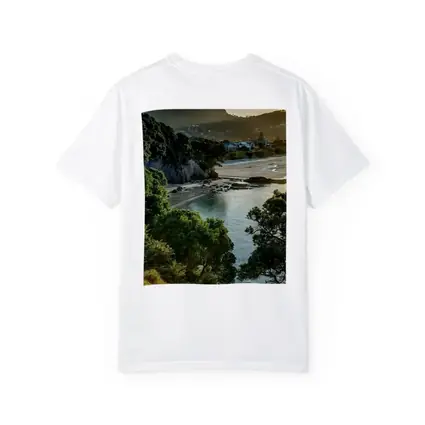 New Zealand Coastal Bay Forest Landscape