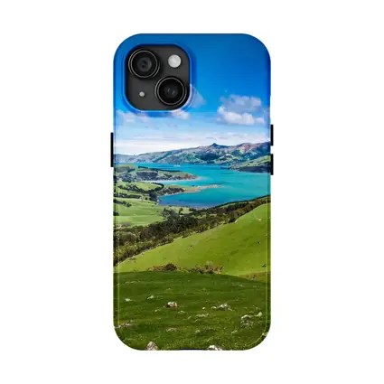 New Zealand Green Hills Turquoise Bay Landscape