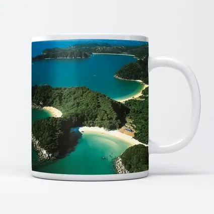 Aerial View New Zealand Coastal Bays Forest